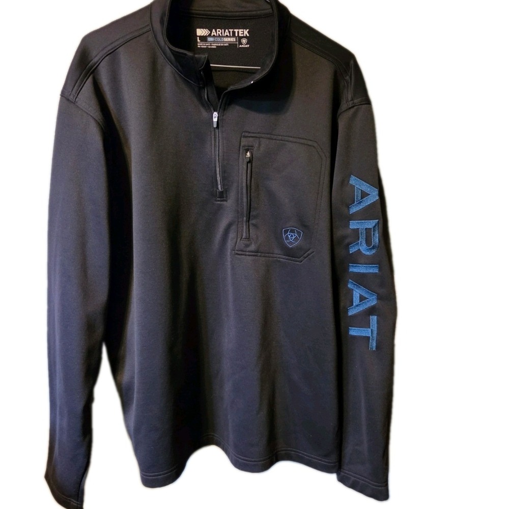Ariat Tek Men's Black 1/4 Zip Pullover Sweatshirt Cold Series Men's Large